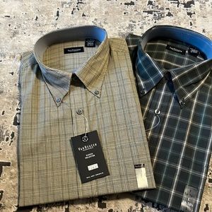 Lot of 2 Van Heusen Wrinkle Free Long Sleeve Shirts Size L